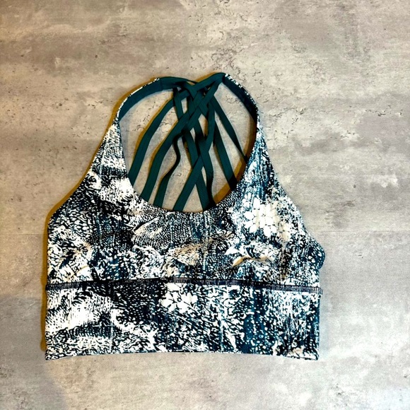 Lululemon Free To Be Moved Bra, Size 4 Wildwood White Multi/Green Jasper - Picture 1 of 4